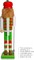 Golf Player Christmas Nutcracker – Red and Green Wooden Golfer with Club and Ball Xmas Themed Holiday Nut Cracker Doll Figure Toy Decorations 15"